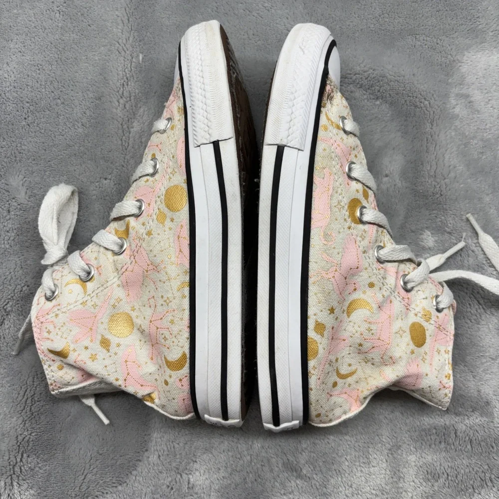 Converse Chuck Taylor All Star High Constellations Pink Gold Junior Sz 13